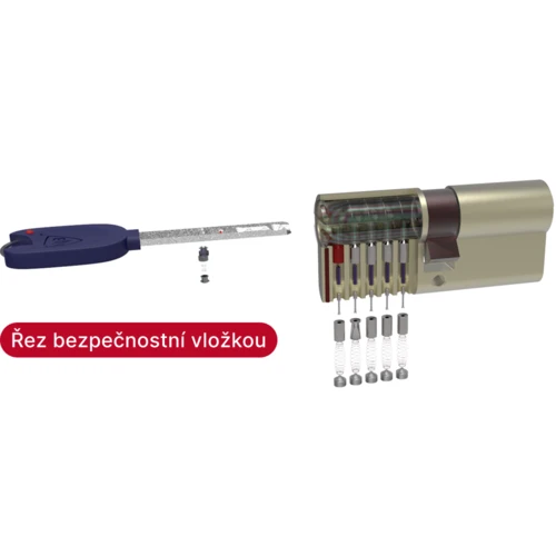 řez bezpečnostní vložkou